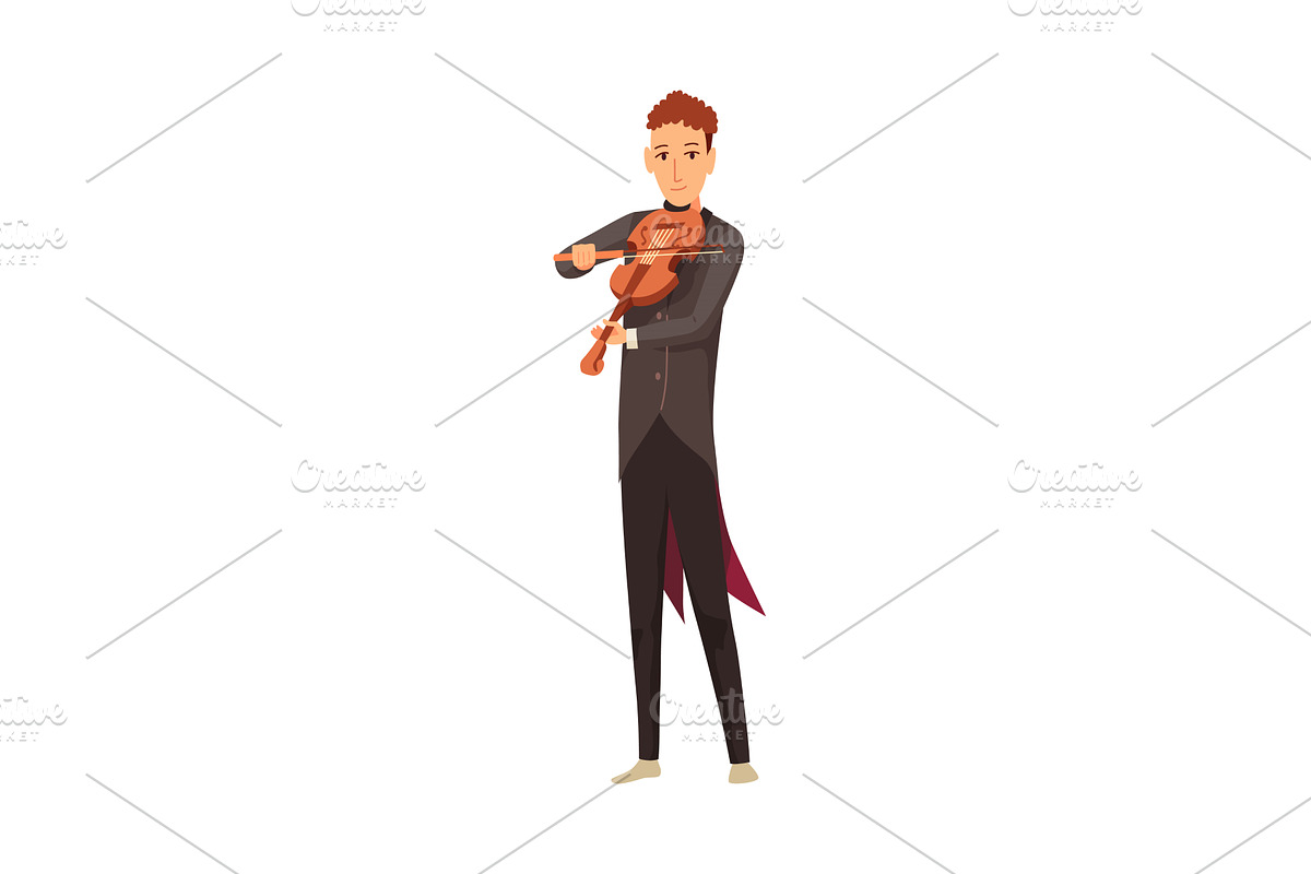 A man in a tuxedo skillfully plays a, an Illustration by the8monkey