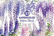 Wisteria Floral Garden Clipart, an Illustration by Dream Creation (Thumbnail 1 of 7)
