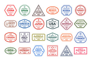 Passport Travel Stamps Of Visa