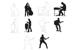 Musical Musician Figure Poses Set 1