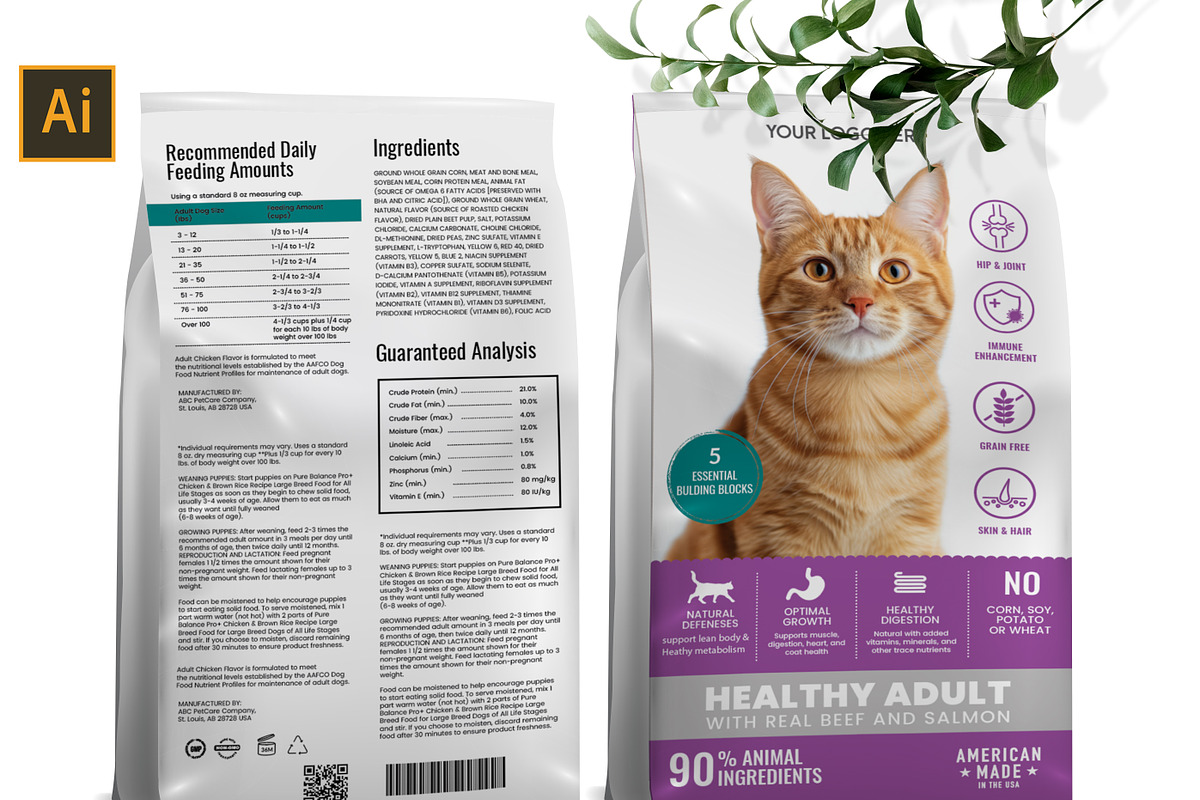 Cat Food Packaging Template, a Stationery Template by AIW SOLUTIONS (Photo 5 of 6)