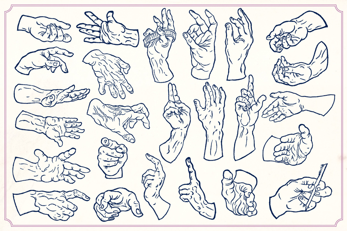 Vintage Hand Illustrations, a Person Illustration by Mr Vintage (Photo 3 of 8)