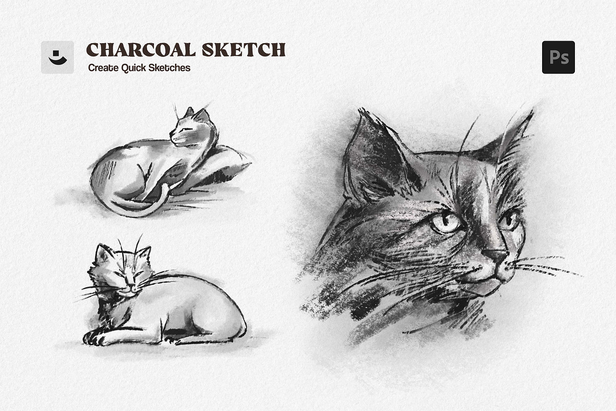 Charcoal Sketch Photoshop Brushes, a Brush Add-On by pixelbuddha.net (Photo 4 of 7)