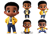 Happy Kiddo Boy Clipart Bundle, a Person Illustration by ninakosh (Thumbnail 2 of 10)