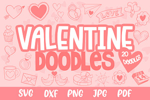 Valentine Doodles SVG files