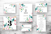 Flower wedding card set, a Card Template by TurquoiseDesign (Thumbnail 5 of 6)