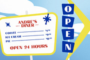 Andre's Diner Display Font, a Sans Serif Font by Vintage Type Company (Thumbnail 3 of 9)