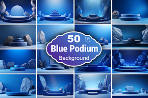 Blue Podium Background, a Background Graphic by Forhadx5