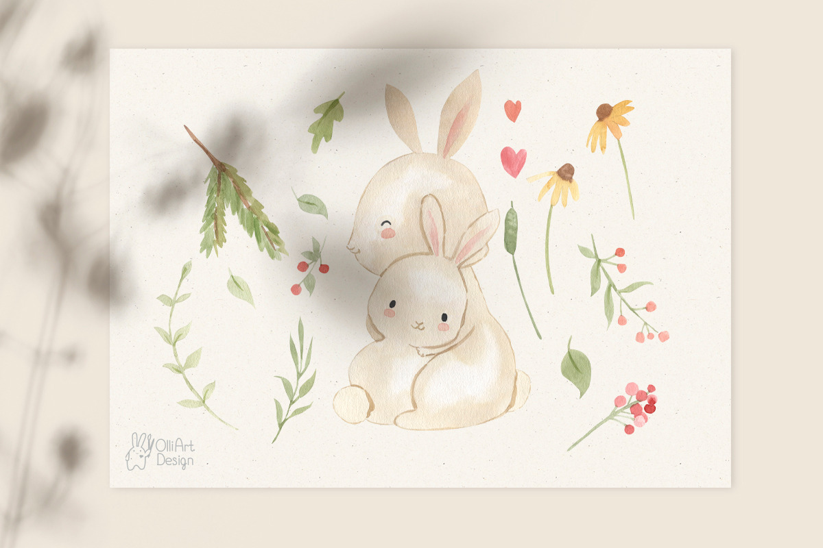 MOTHER AND BABY. Woodland animal, an Animal Illustration by OlliArtDesign (Photo 9 of 14)
