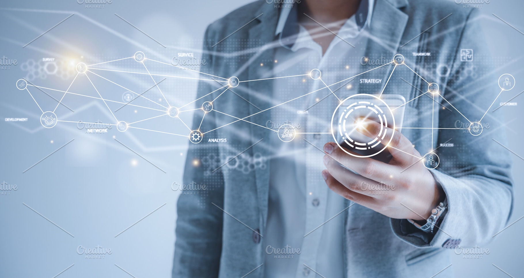 Business person with technology, a Business Photo by OSABEE TOP VIEW