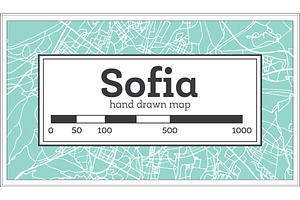 Sofia Bulgaria City Map In Retro