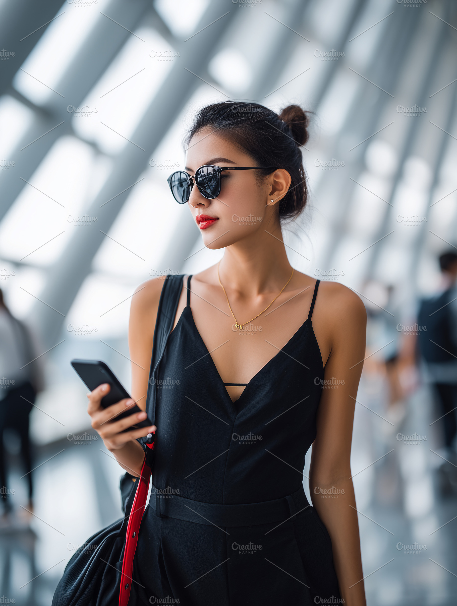 Elegant young asian woman in airport, a Person Photo by MistyDay