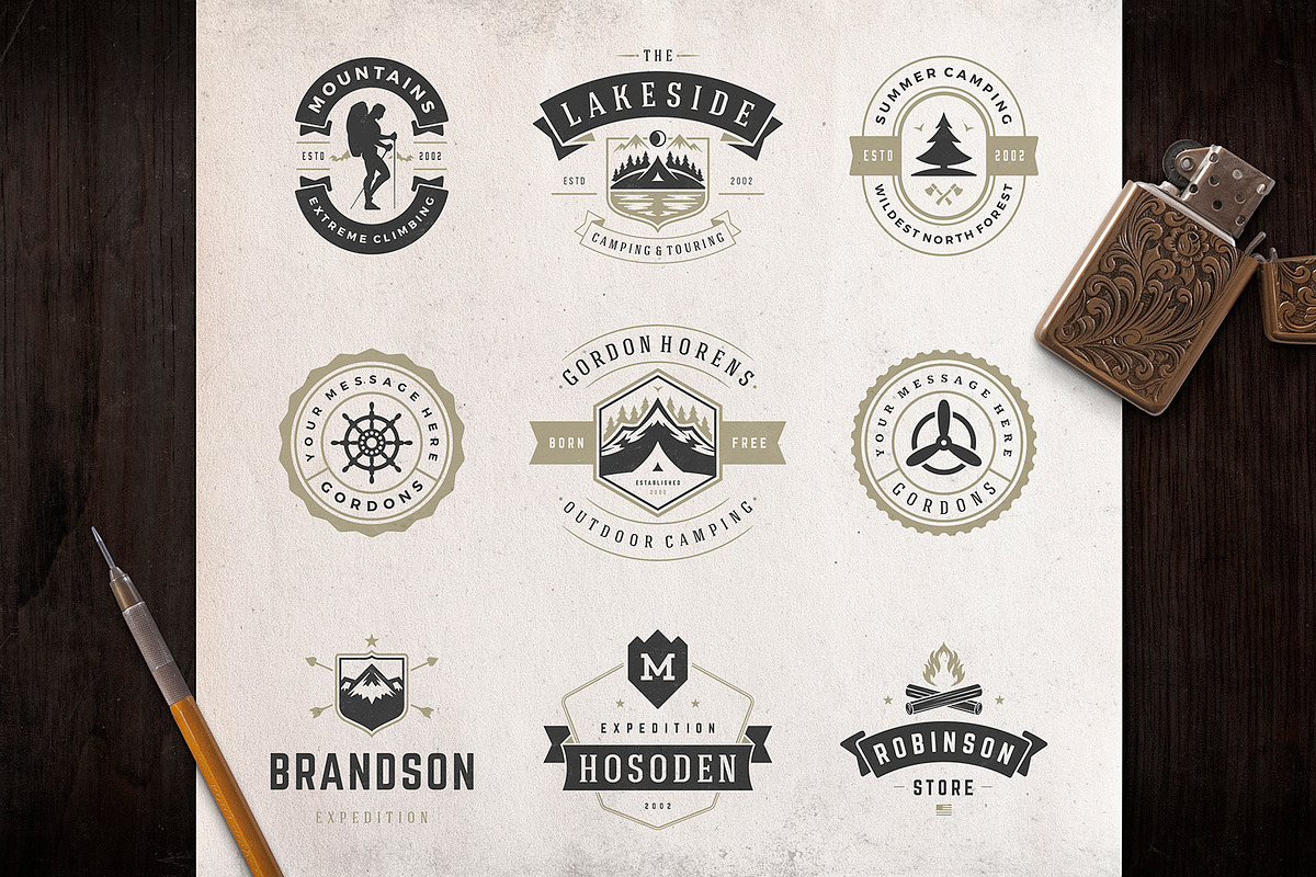 280 Outdoor logos and badges, a Branding & Logo Template by Vasya Kobelev (Photo 68 of 83)