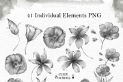 Flower Mix, a Decorative Illustration by ViсkyArtDesign (Thumbnail 2 of 9)