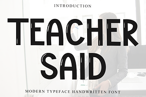 Teacher Said, a Serif Font by FreshTypeINK