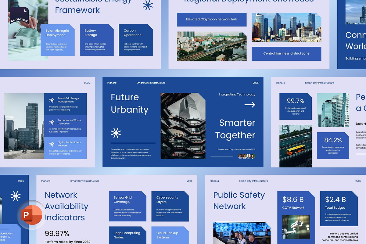 Smart City Infrastructure Pitch Deck, a Presentation Template by Claymoon Lab (Photo 2 of 7)