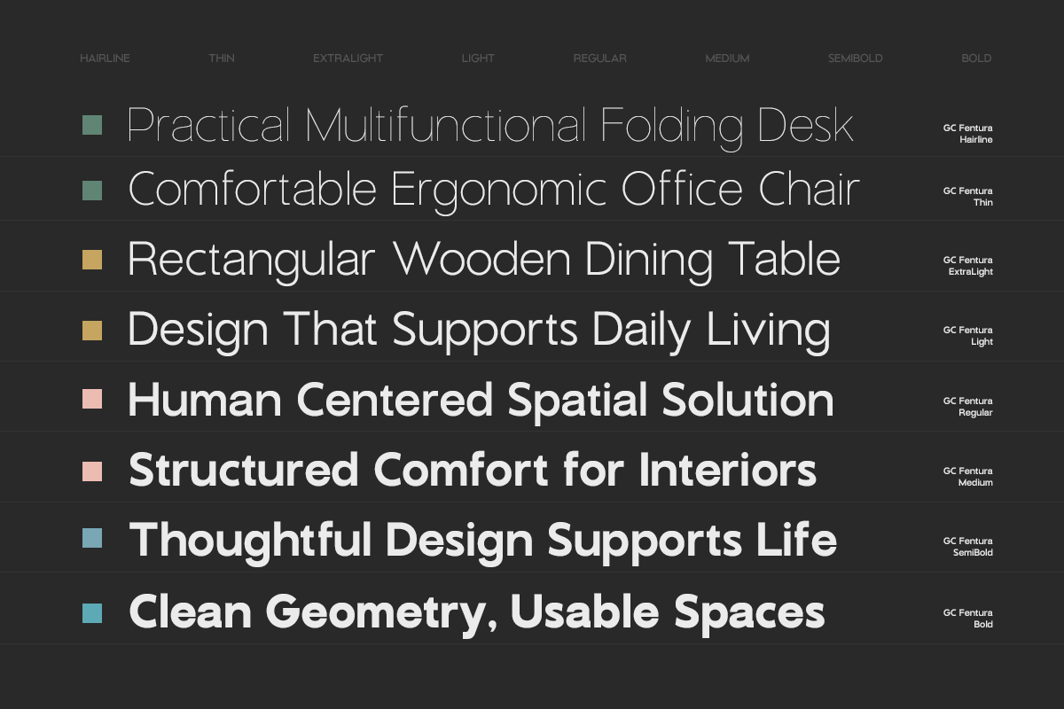 GC Fentura – Modern Structure Sans, a Sans Serif Font by Glyphonic (Photo 4 of 15)