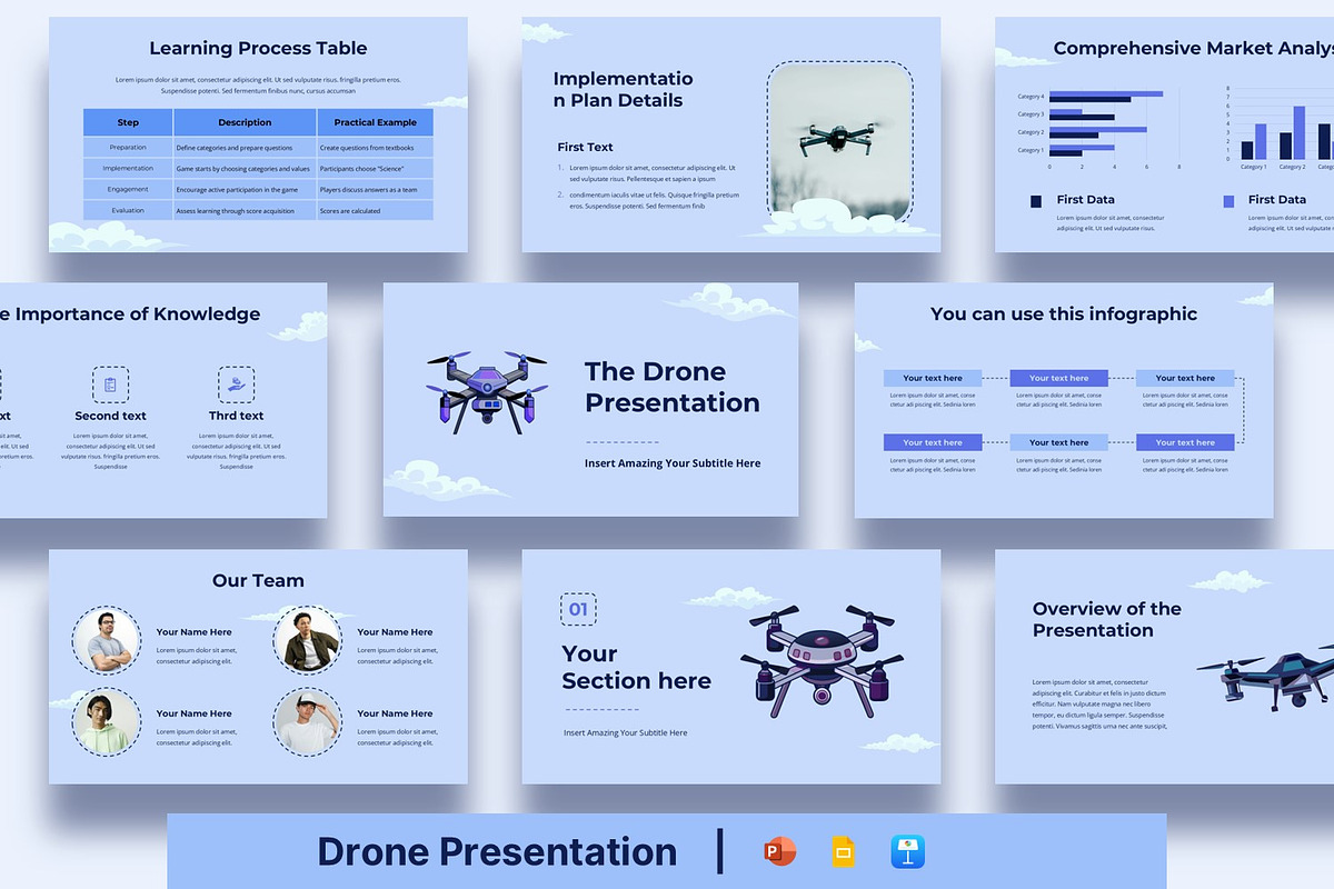 Drone Presentation Template, a Presentation Template by BumbleGraph Studio (Photo 1 of 4)