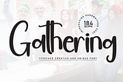 Gathering | Script Font, a Handwritten Font by Scratchones (Thumbnail 1 of 8)