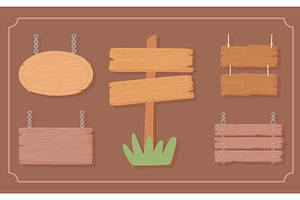 wood rustic signboards, an Object Illustration by studiogstock