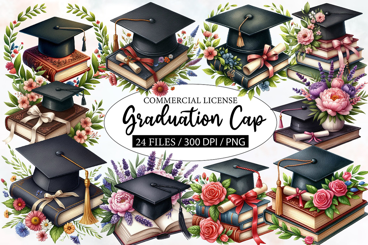 Graduation Cap Sublimation Clipart, an Illustration by Designworld (Photo 1 of 5)