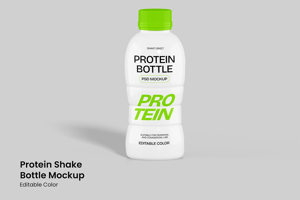 Protein Shake Bottle Mockup, a Packaging Mockup by renderstockmarket