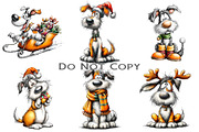 Cute & Funny Christmas Dog Clipart, an Illustration by Craft Nest (Thumbnail 5 of 8)