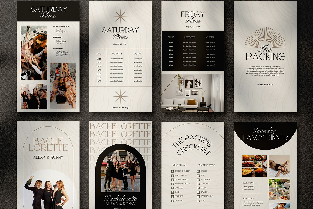 Unique Bachelorette Itinerary Canva, a Presentation Template by SKY CREATION (Photo 3 of 7)