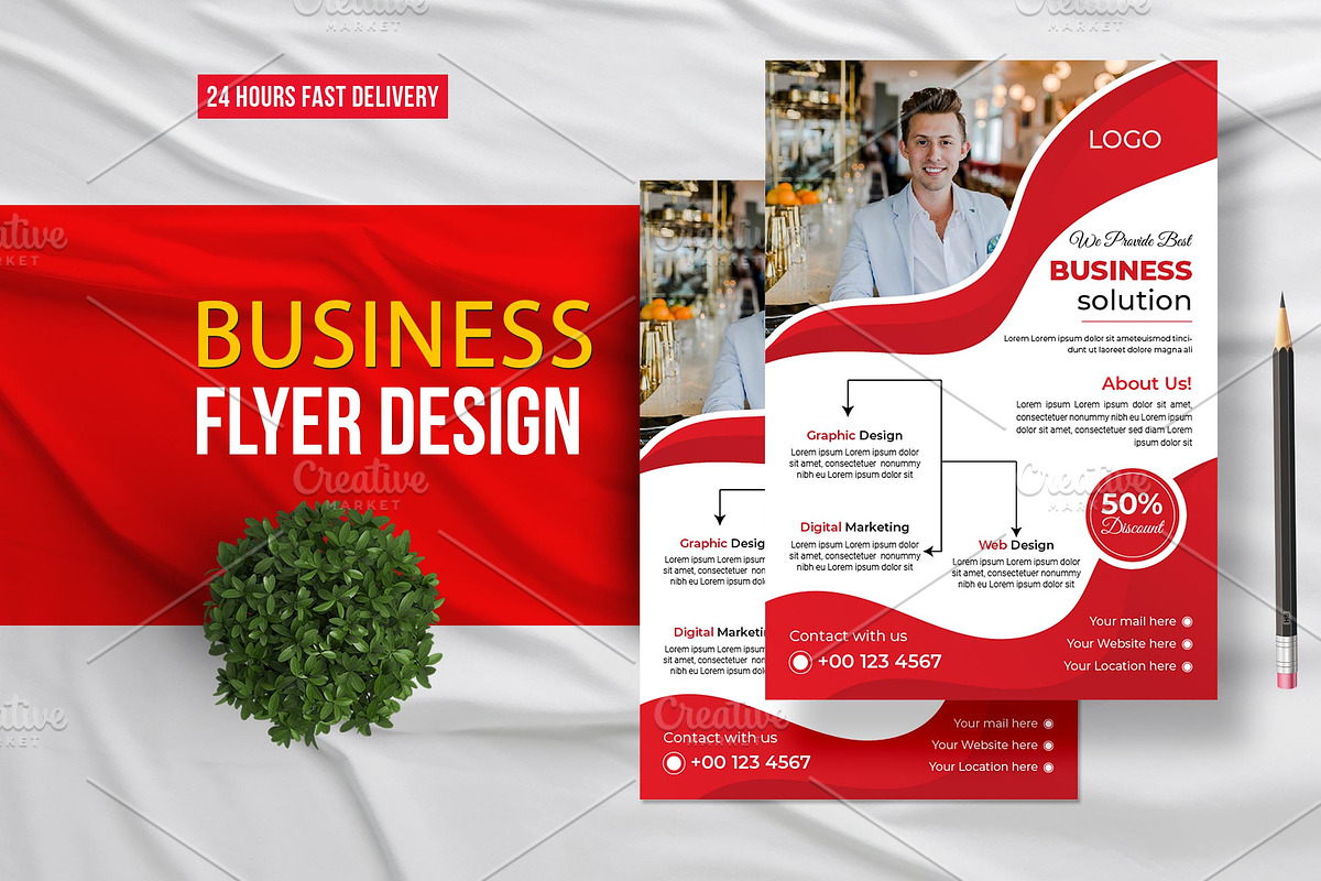 Creative Modern Flyer Design, a Flyer Template by Jibongfx01 (Photo 1 of 3)