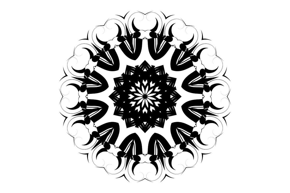 Black and White Mandala Patterns Set, a Decorative Illustration by NJ Himel (Photo 22 of 101)