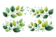 Watercolor Leaves Clipart, a Decorative Illustration by BazziBa♥ (Thumbnail 6 of 6)