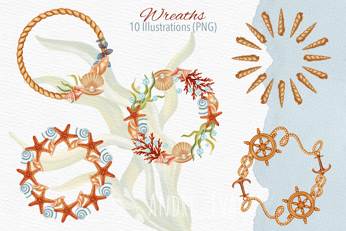 Sea Voyage Watercolor Clip Art, an Object Graphic by Andre_Eva (Photo 6 of 12)
