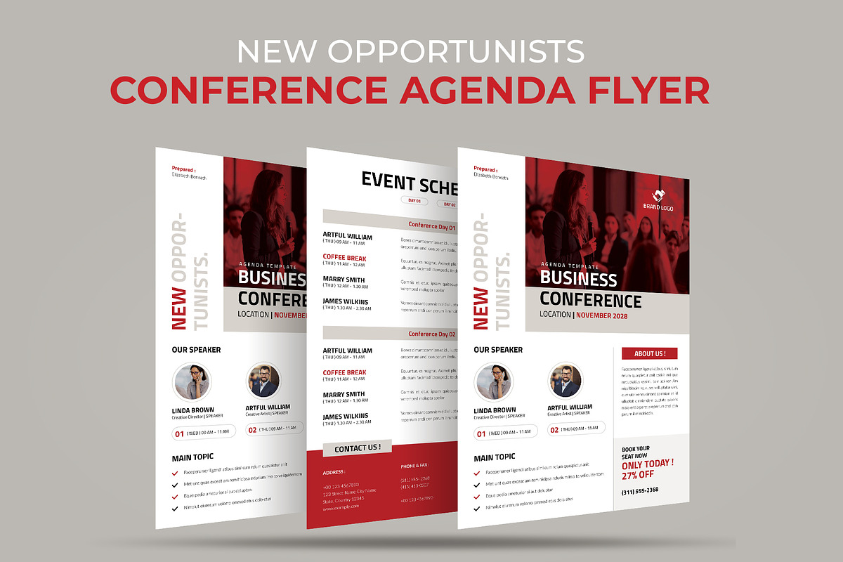 Business Conference Agenda Template, a Flyer Template by Spark_Creative (Photo 4 of 5)