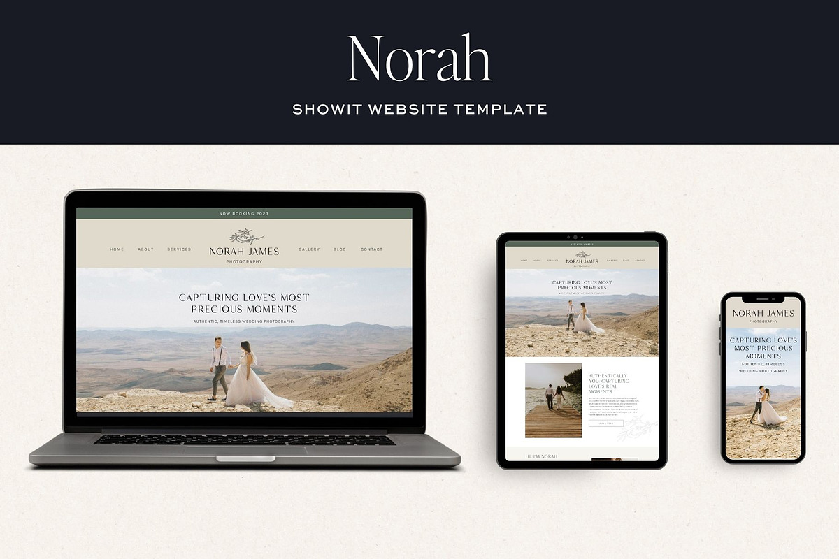 Norah Boho Showit Website Template, a Websites & App Template by Monarch Design Co. (Photo 2 of 9)