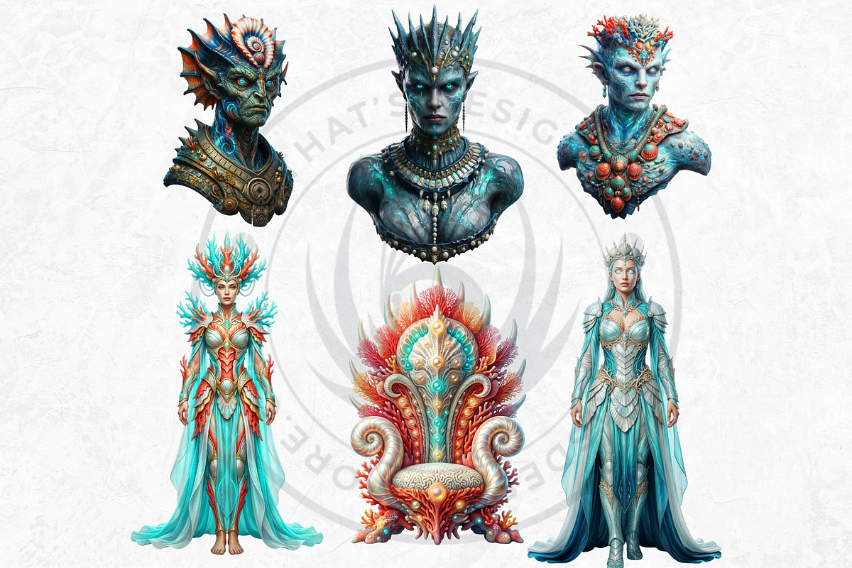 Legends of the Deep Cliparts, a Person Illustration by ThatsDesignArt (Photo 12 of 15)