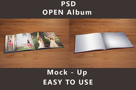 Open - Photo Album Mock up
