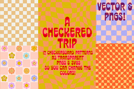 Checkered Patterns - trippy patterns, a Background Graphic by Dear Darling Design