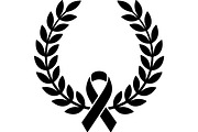 Black Ribbon Laurel Wreath, a Decorative Illustration by balal (Thumbnail 3 of 15)