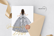 Silver Princess Ball Gown Clipart, a Person Illustration by Sunflower Day Love (Thumbnail 2 of 3)