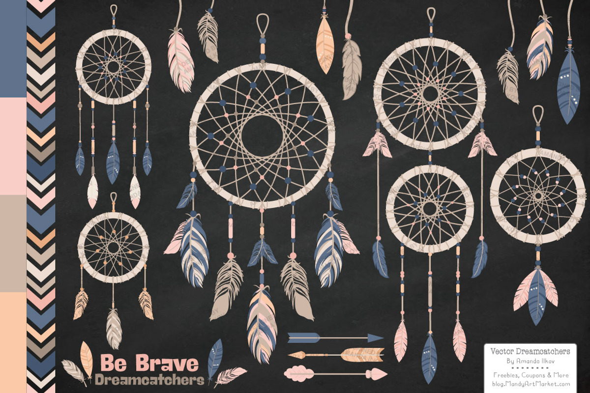 Navy & Blush Dreamcatcher Clipart, an Illustration by Amanda Ilkov (Photo 2 of 4)