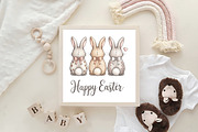 Happy Easter Easter Bunny Trio PNG, an Illustration by CraftArtStudio (Thumbnail 4 of 4)