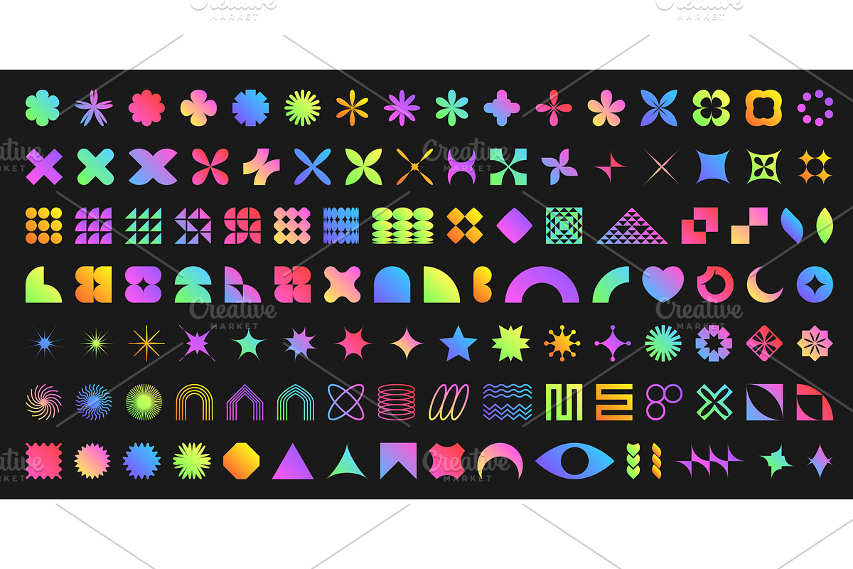 Colorful brutalist shape collection, an Object Illustration by art PVP - market