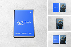 Metal Frame Poster Mockup, an Advertising Mockup by HanaSaka_Studio