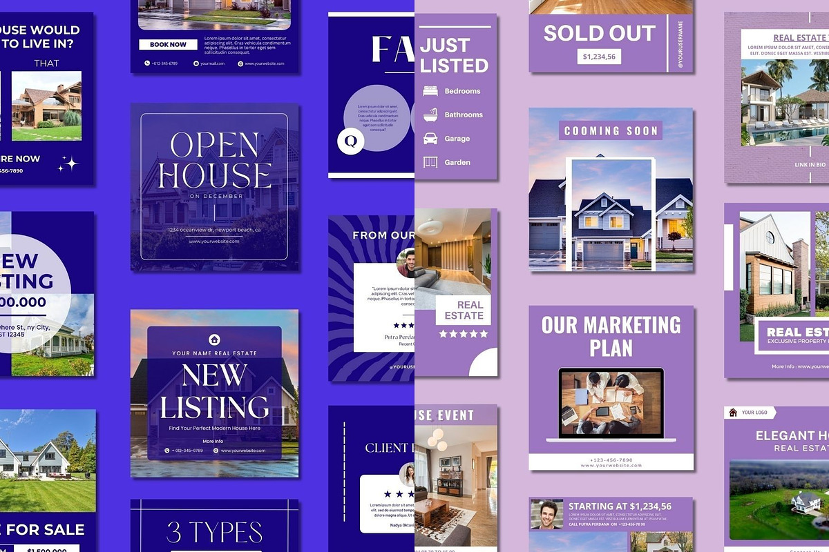 Real Estate Social Media Templates, a Templates & Theme by BoontenStudio (Photo 3 of 5)