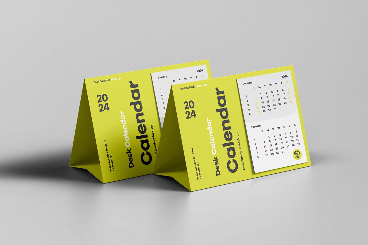 Desk Calendar Mock-up, a Merchandise Mockup by Yogurt86 (Photo 4 of 7)