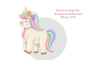 Watercolor Pastel Unicorn Clipart, an Animal Illustration by ArtGiftsStudio (Thumbnail 6 of 6)