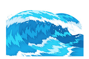 Ocean waves, splash water, an Illustration by Things for designers