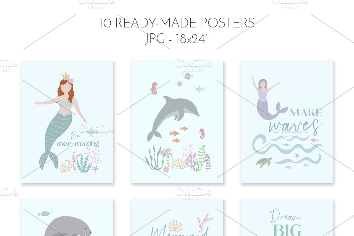 Mermaids & Under the Sea Friends, an Animal Illustration by JT Digital Studio (Photo 10 of 10)