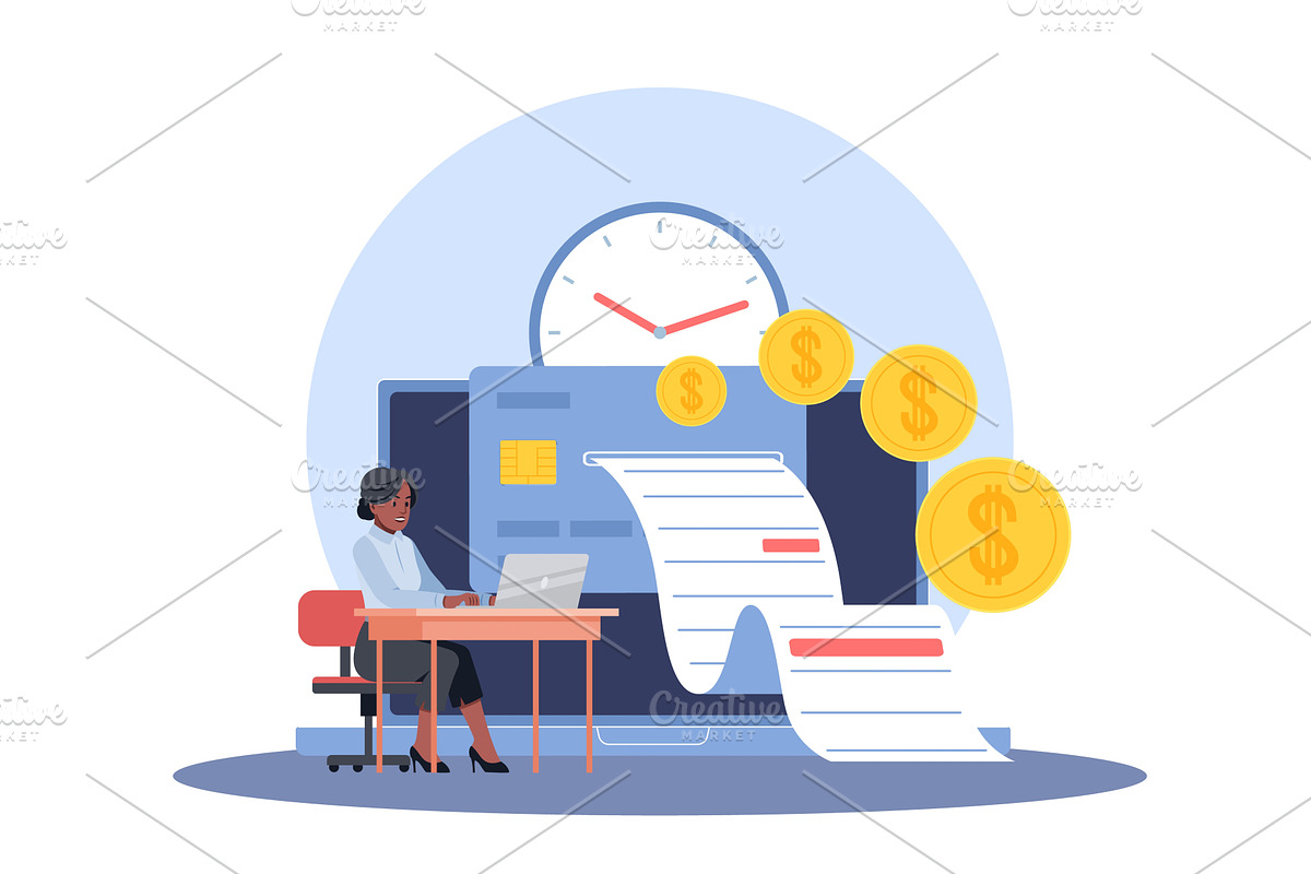 Making payment. Paying from account, a Finance Illustration by YummyBuum