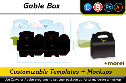Gable Box Mockup + Template